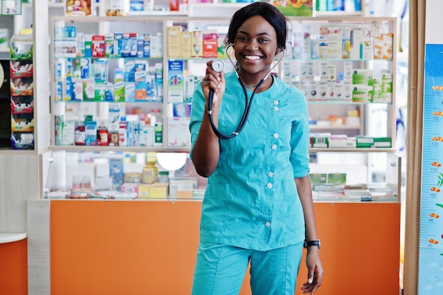 african-american-pharmacist-working-drugstore-hospital-pharmacy-african-healthcare-stethoscope-black-woman-doctor_627829-14273